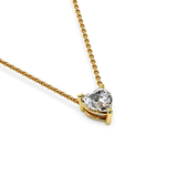 Heart-Shape Diamond Solitaire Necklace Thick Chain