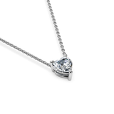 Heart-Shape Diamond Solitaire Necklace Thick Chain