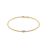 14K Gold Small Heart Pavé Diamond Bracelet