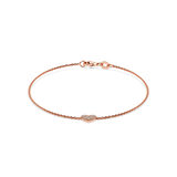 14K Gold Small Heart Pavé Diamond Bracelet