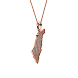 14K Gold Small Diamond Map of Israel Pendant