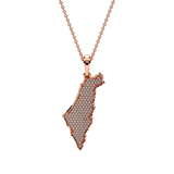 14K Gold Small Diamond Map of Israel Pendant