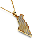 14K Gold Small Diamond Map of Israel Pendant