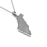 14K Gold Small Diamond Map of Israel Pendant