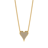 Diamond Pave Elongated Heart Pendant Necklace