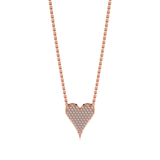 Diamond Pave Elongated Heart Pendant Necklace