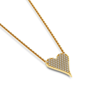 Diamond Pave Elongated Heart Pendant Necklace