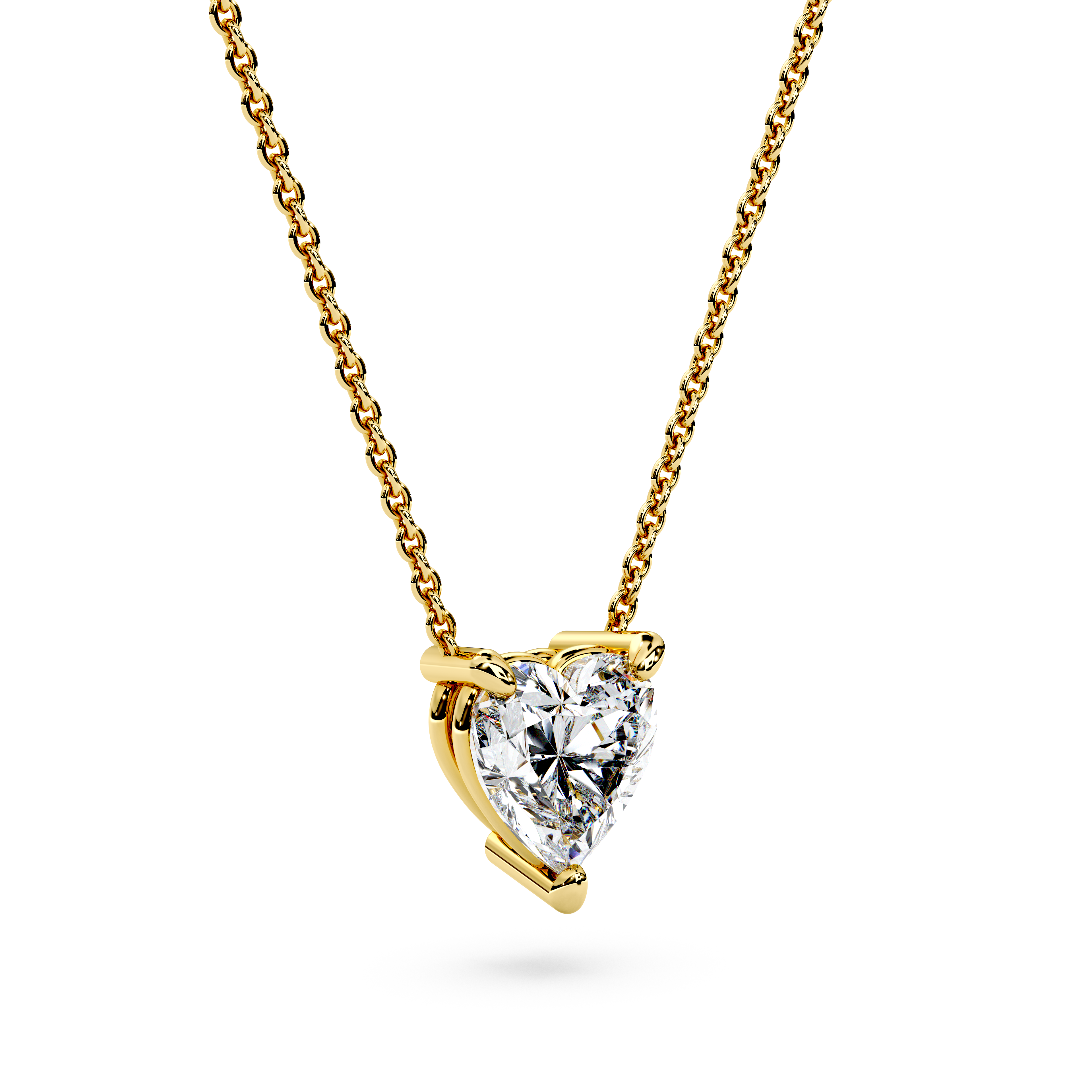 Heart-Shape Lab Diamond Solitaire Necklace