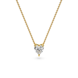 14K Gold Heart-Shape Lab Diamond Solitaire Necklace