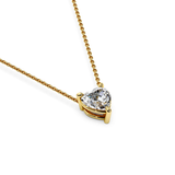 14K Gold Heart-Shape Lab Diamond Solitaire Necklace