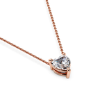 14K Gold Heart-Shape Lab Diamond Solitaire Necklace