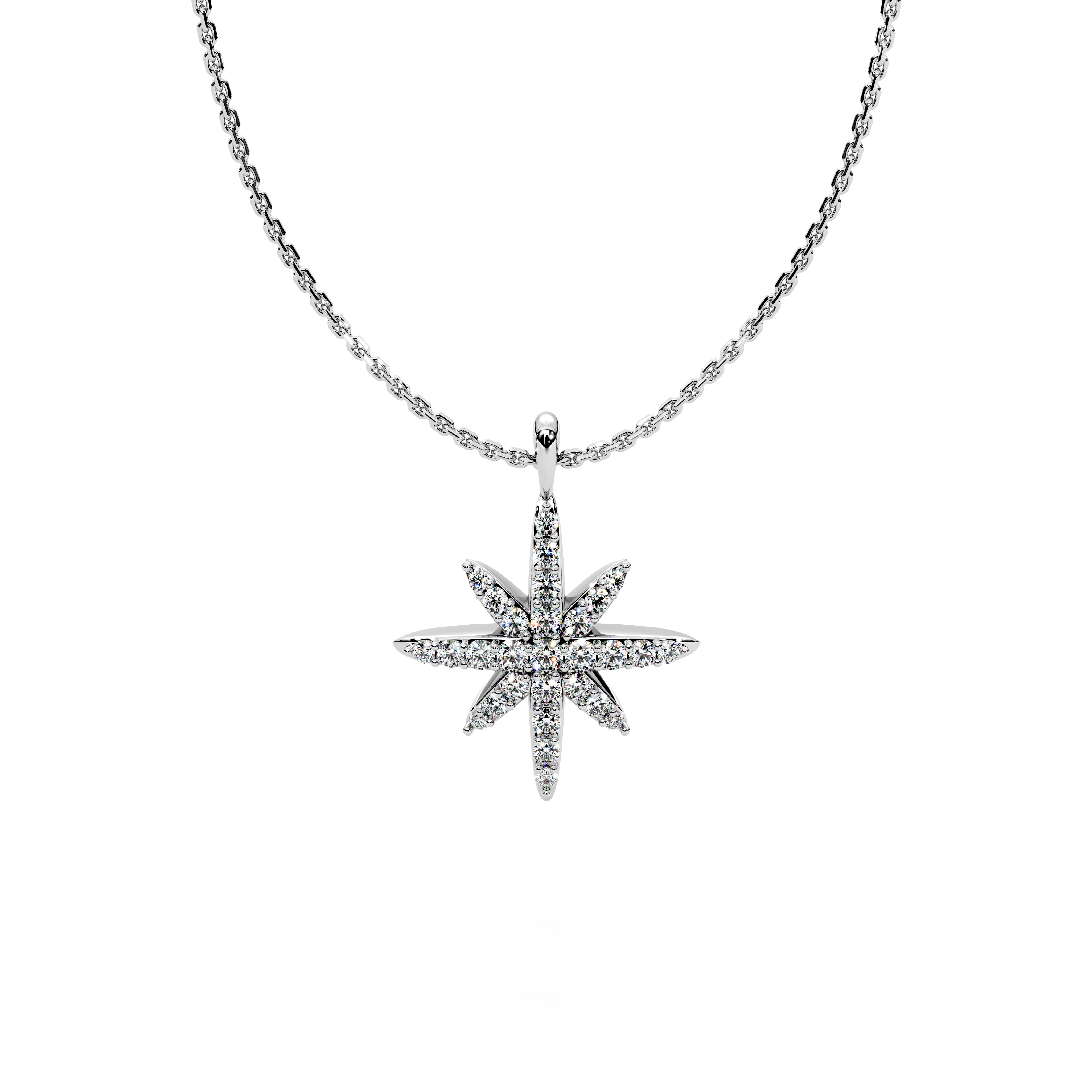 Elegant Snowflake Necklace 16" Chain for Women